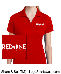 Sport-Tek Ladies Polo - RED - All White logo Design Zoom